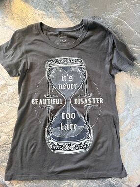 Beautiful Disaster "It's Never Too Late" Size XL BLING LIKE NEW